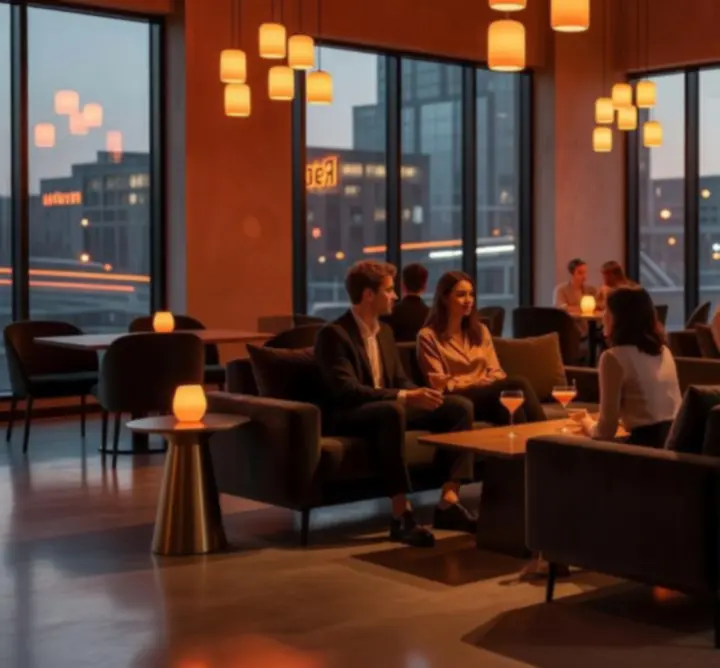 Este a Restavio Hubban – modern, meghitt és pezsgő éttermi hangulat.