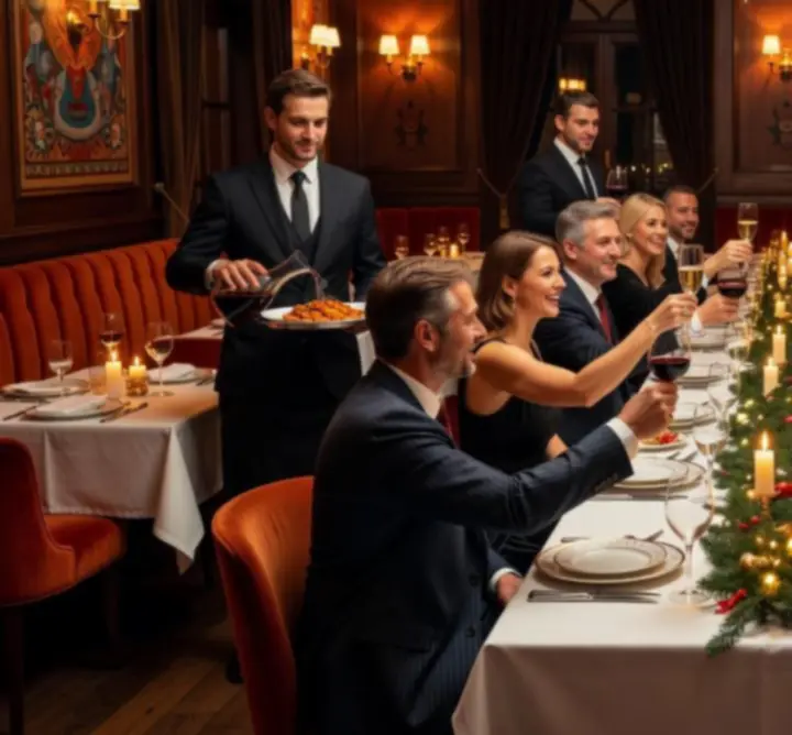 Privát rendezvény a Restavio Hub különtermében, elegáns terítéssel.